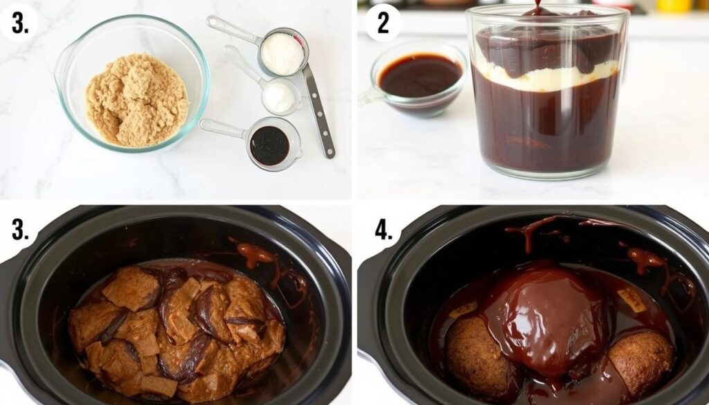 Crockpot Lava Cake Assembly Steps