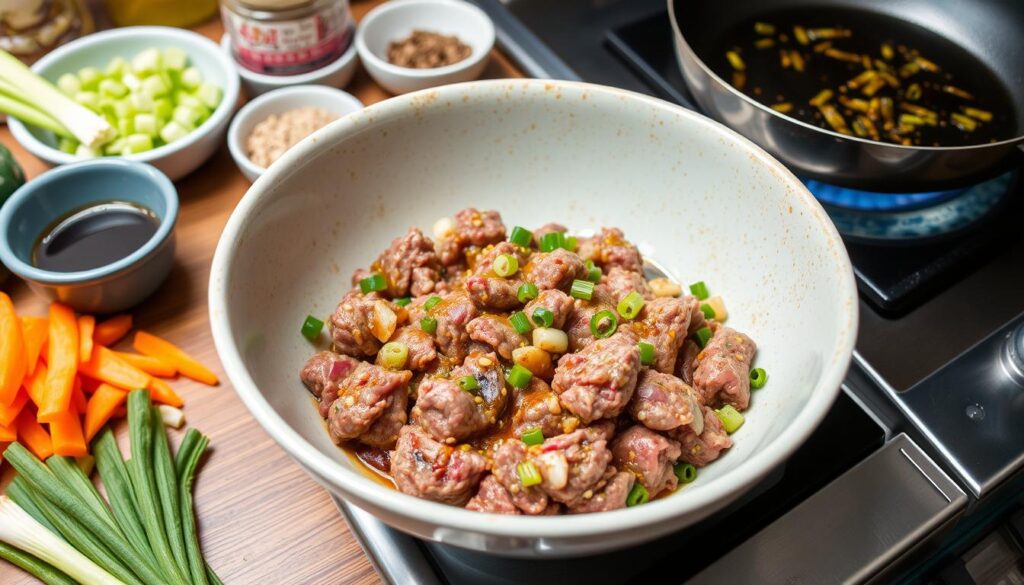 Ground Beef Bulgogi Preparation