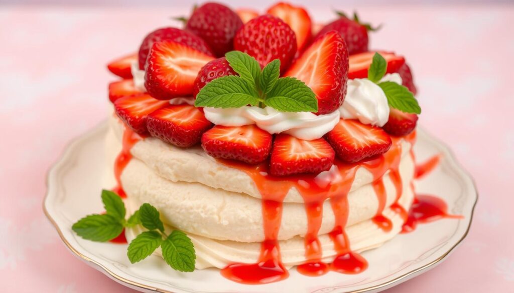 Strawberry Angel Food Cake Decoration